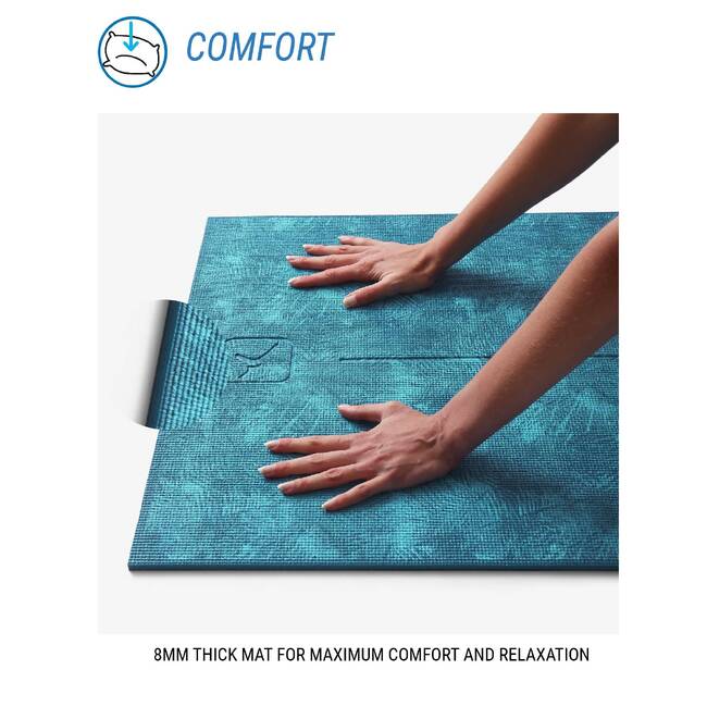 Yoga Mat Comfort 8 mm - Blue Jungle