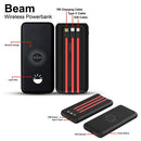 Beam 10000 mAh Wireless Powerbank with Inbuilt Cables