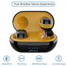 PTron Bassbuds Evo True Wireless Stereo Earphones, 12Hrs Playback With Case & Mic - Black/Yellow
