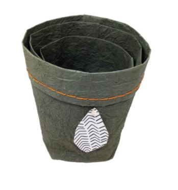Storage wrinkled paper sacks – coffee green (set of 3)