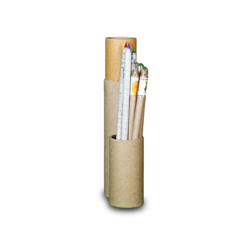 Eco 4 Eco-friendly Newspaper Color Pencils and 4 Plantable Pens