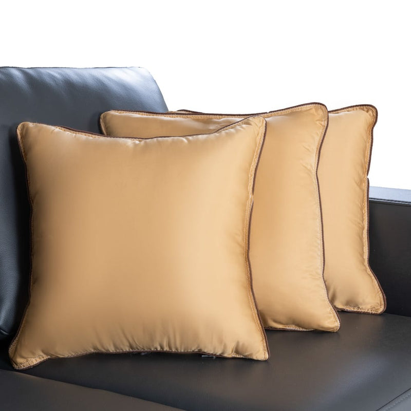 Hollow Fibre Filled Cushion, 16x16 Inch, Beige Set of 5
