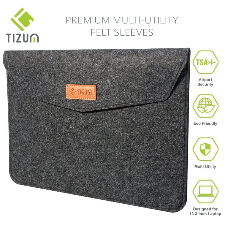 Premium Felt Laptop Sleeve (Slate Grey)