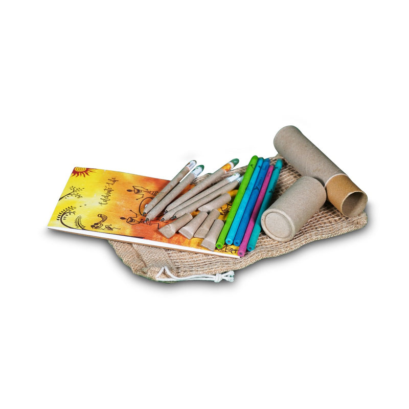 Eco Plantable Stationery Jute Bag Kit (Plantable pencil, Plantable Pen and Plantable Notepad in a jute bag)