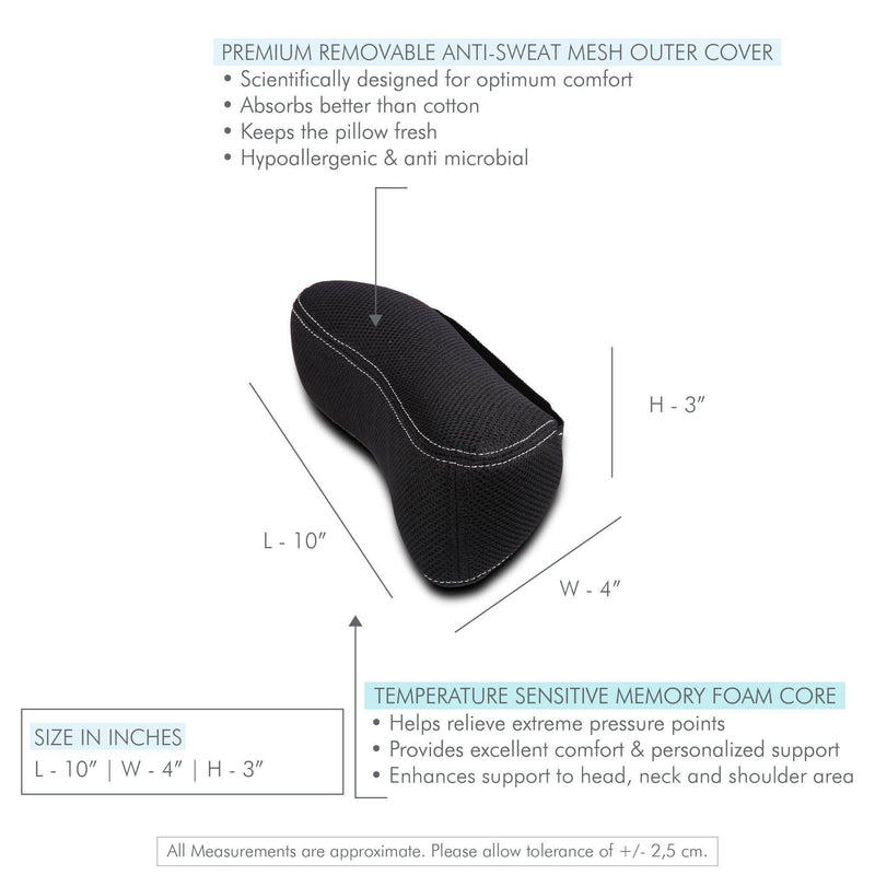 Rider - Memory Foam Toffee Shaped Car Headrest Travel Pillow - Medium Firm