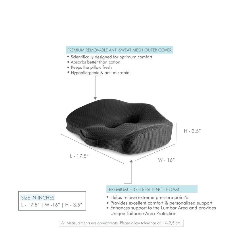 Agilio - HR Foam Coccyx Tailbone Support Seat Cushion - Firm