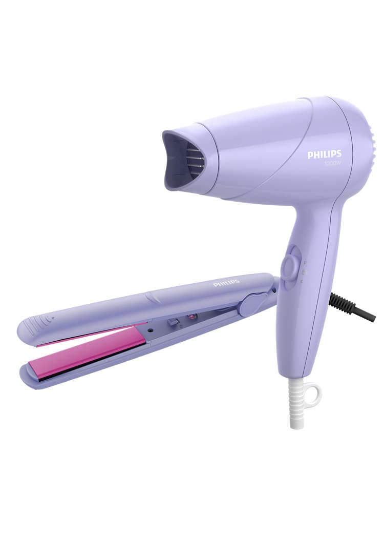 Hair Straightener and Dryer Combo Pack HP8643/56