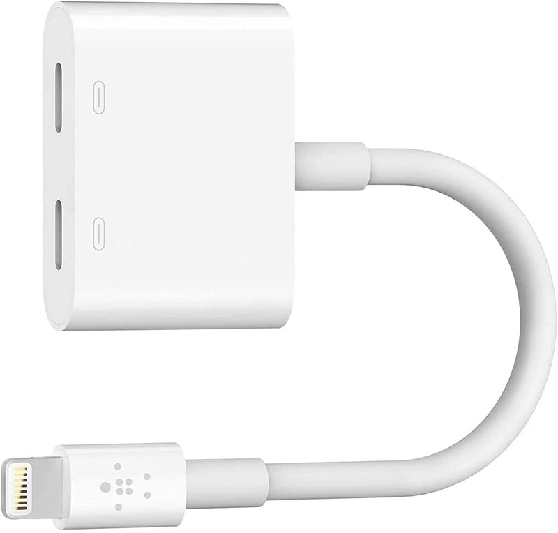 Belkin Lightning Audio + Charge Rockstar, iPhone Lightning Audio Adapter/iPhone Charging Adapter for iPhone Xs, XS Max, XR, X, 8/8 Plus Series  F8J198BTWHT