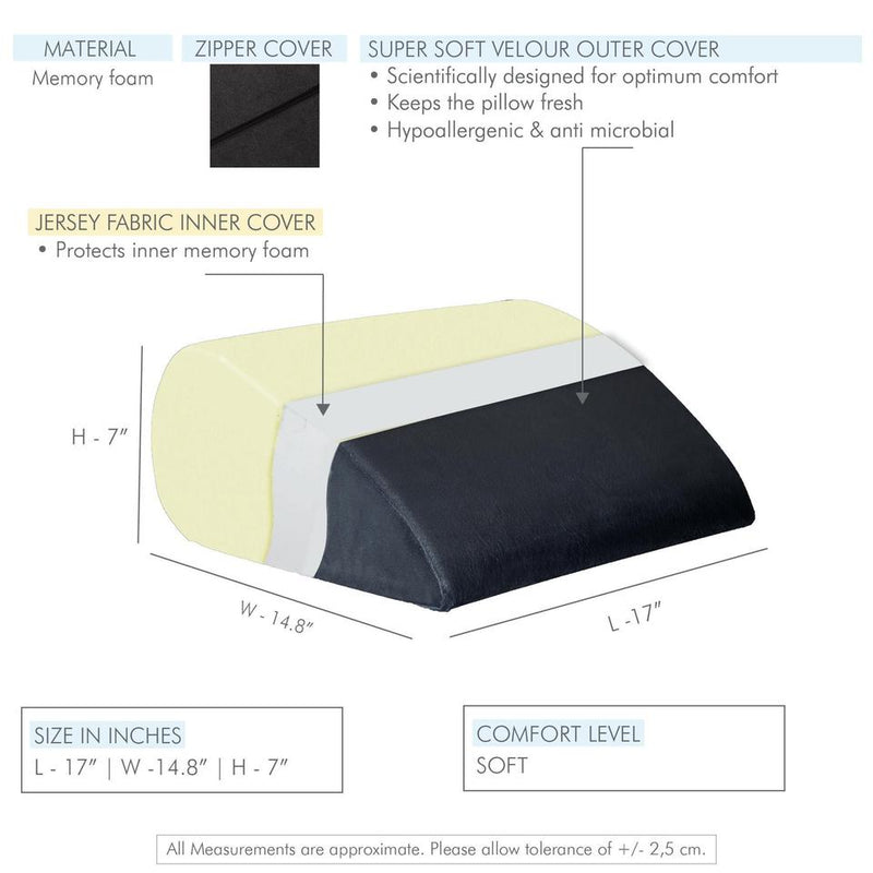 Vesta - Memory Foam Wedge Pillow - Small Size - Round - Medium Firm
