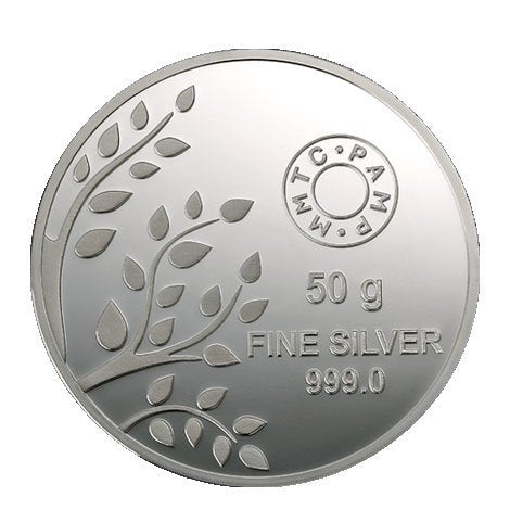 MMTC 50 gm Silver Coin 99.99% purity