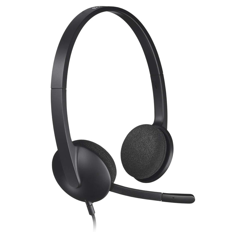 Logitech H340 Stereo H Noise-Cancelling, Usb Wired Over Ear Headphones With Mic For Pc/Mac/Laptop - Black