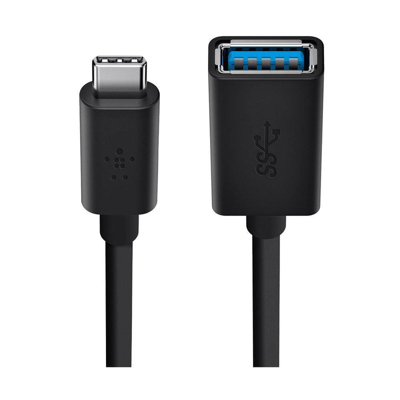 Belkin F2CU036btBLK High Speed Metal Shield Reversible USB-C 3.0 to USB-A Adapter,