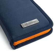Travel Passport Holder, Multi Pockets, Blue, Polyester Fabric