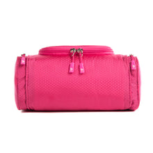 Travel Toiletry Bag, Multi Compartments, Blue/ Pink, Honeycomb Polyester Fabric