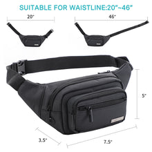 Travel Waist Pouch Bag for Men and Women, 46 Inches Strap, Black, Polyester Fabric