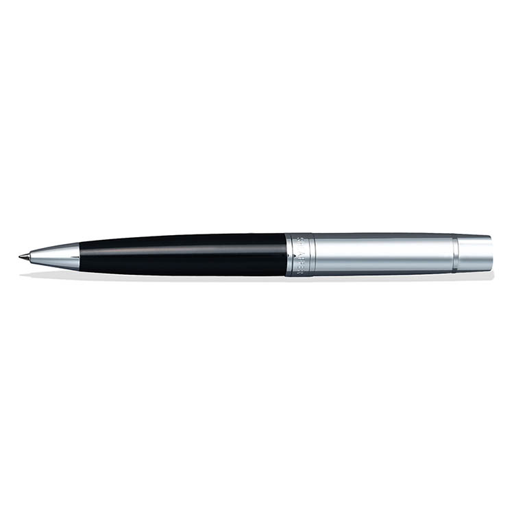 Sheaffer 9314 Gift 300 Ballpoint Pen – Glossy Black Barrel Chrome Cap With Chrome Plated Trim And Slim Wallet