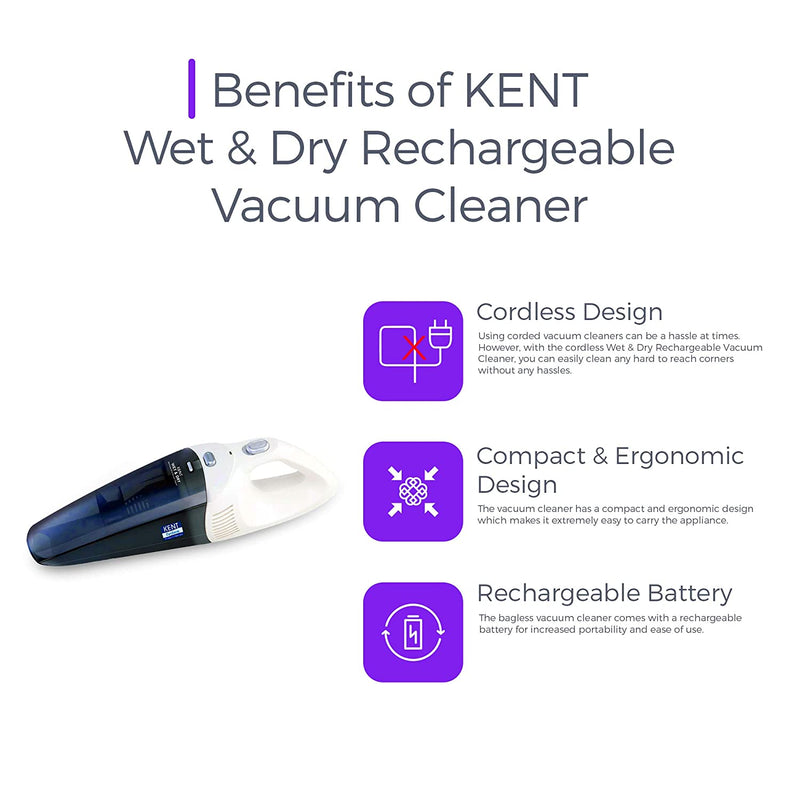 Kent Wet and Dry Rechargeable Vacuum Cleaner,