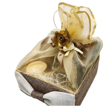 Zoroy jute and organza tie-up Hamper  (Large – 8x8 inches)