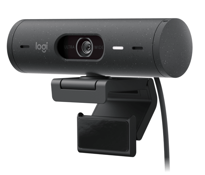 Logitech Brio 500 Full HD Webcam with Auto Light Correction, Show Mode, Dual Noise Reduction Mics, Webcam Privacy Cover, Works with Microsoft Teams, Google Meet, Zoom, USB-C Cable - Graphite