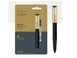 Parker beta premium roller pen with stainless steel trim