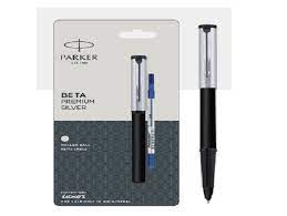 Parker beta premium roller pen with stainless steel trim