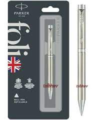 Parker foli stainless steel ball pen with stainless steel trim