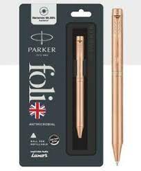 Parker foli microbial ball pen and roller ball pen with copper ion plated