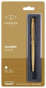 Parker classic gold ball pen with gold trim