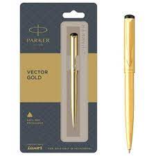 Parker vector gold ball pen with gold trim