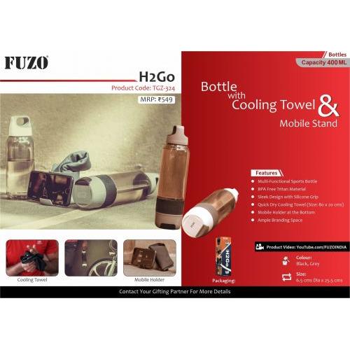 H2Go - Bottle with Cooling Towel & Mobile Stand