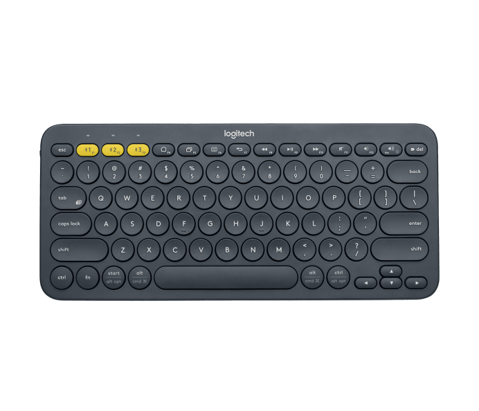 Logitech K380 Wireless Multi-Device Keyboard for Windows, Apple iOS, Apple TV Android or Chrome, Bluetooth, Compact Space-Saving Design, PC/Mac/Laptop/Smartphone/Tablet (Dark Grey)