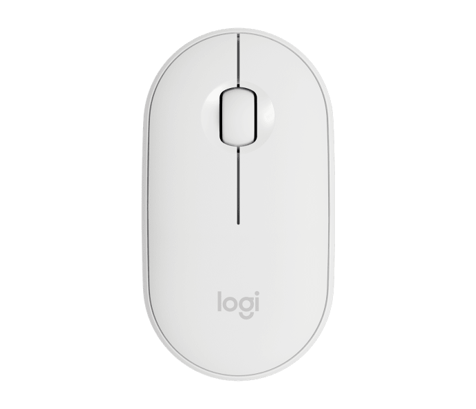 Logitech Pebble M350 Wireless Mouse with Bluetooth or USB - Silent, Slim Computer Mouse with Quiet Click for Laptop, Notebook, PC and Mac - White