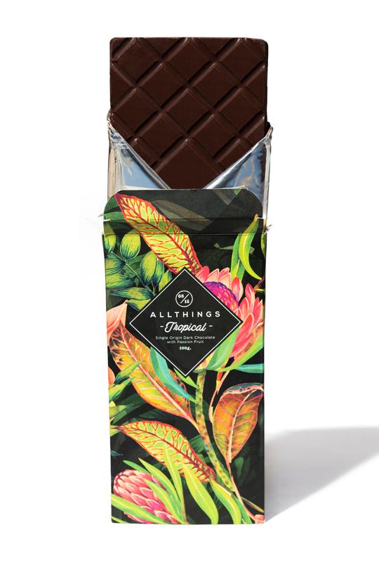 All Things Tropical  72% Madagascar Dark Chocolate With Passionfruit