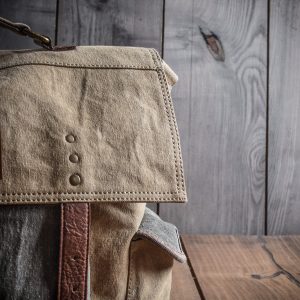 WHISKEY MESSENGER: UPCYCLED ECO-FRIENDLY CANVAS LAPTOP BAG FOR MEN & WOMEN