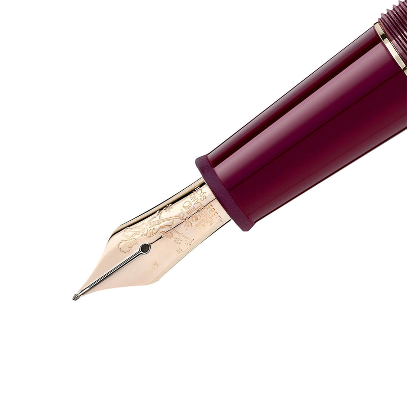 Montblanc Special Edition 125306 Le Petit Prince And The Planet Midsize Ballpoint Pen – Burgundy With Champagne Gold Trims